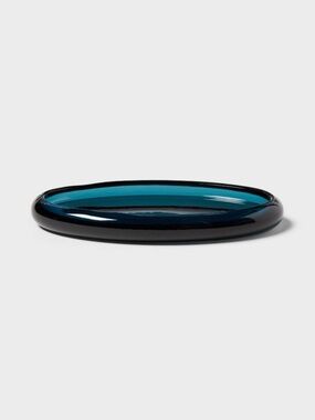 Threshold blue glass bath tray